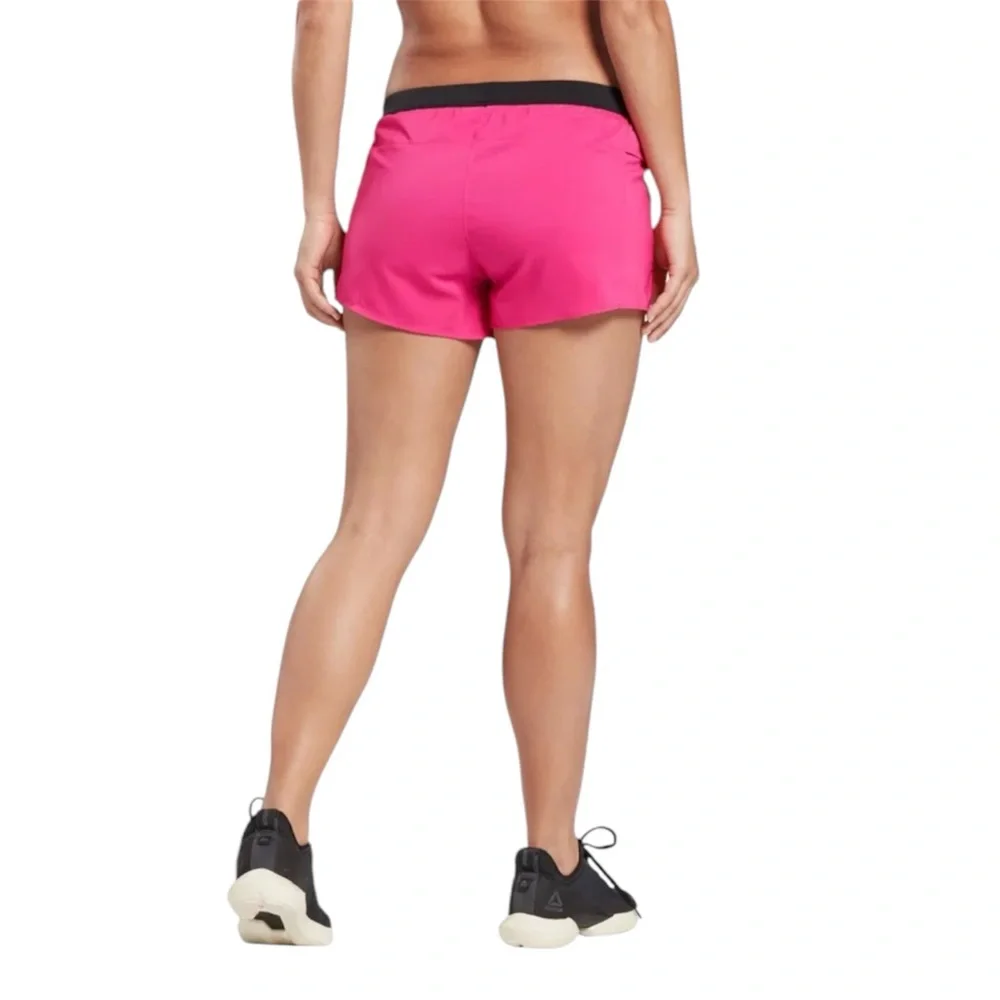 Reebok Run Essentials 3´´ Women’s Xl Pink Black Athletic Gym Shorts with Pocket